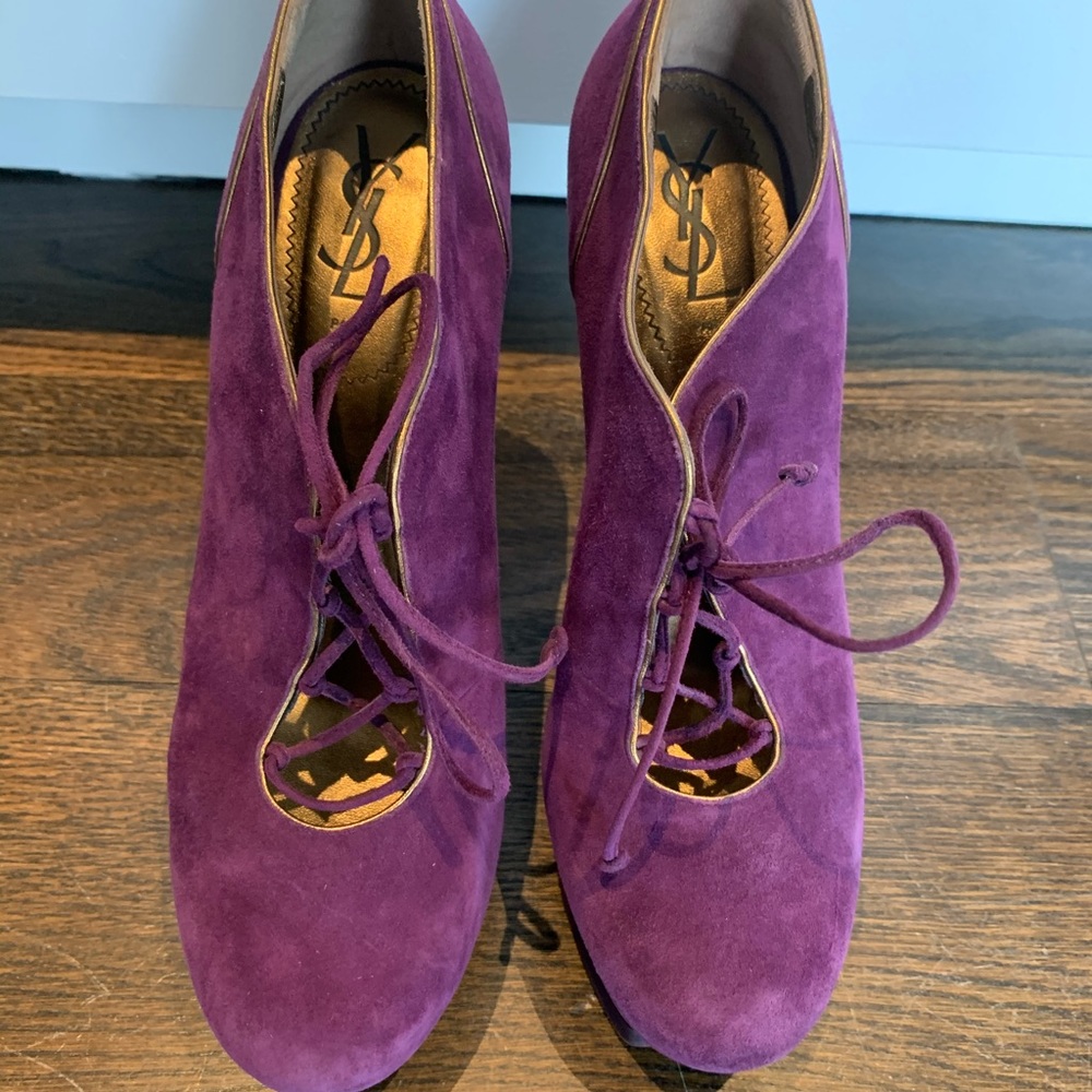 YSL lace up bootie